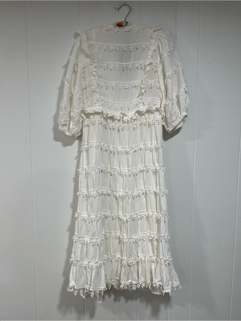 FARM Rio white Tiered Midi Dress with V-Neck - Picture 3 of 12